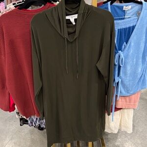 Workshop Republic Clothing Olive Hooded Long Sleeve Top